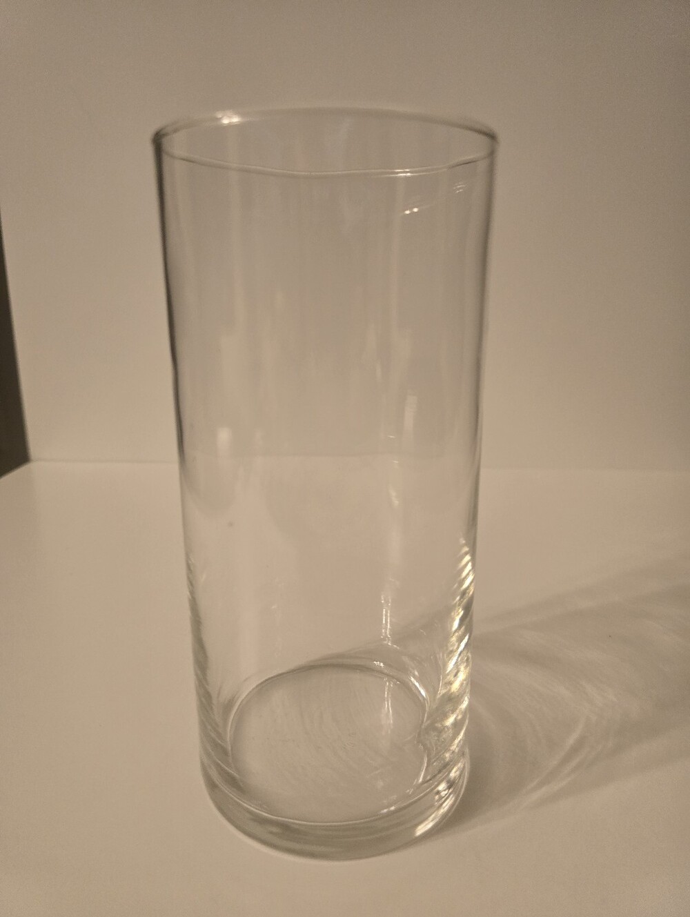 Clear Glass Cylinder Flower Vase Modern Polished Finish 7in Height 3.5in Width